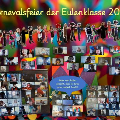 Karnevalsfeier 2021 Der Eulenklasse 3a 